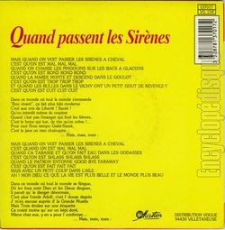[Pochette de Quand passent les sirnes (POMPON et ESCARDE) - verso]
