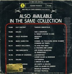 [Pochette de La mer de Napoli (Gianni FRANCO) - verso]