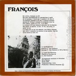 [Pochette de Le chant des Marolles (FRANOIS) - verso]