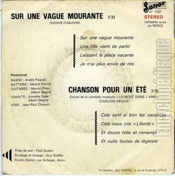 [Pochette de Sur une vague mourante (FLAMMES) - verso]