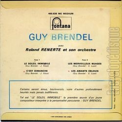 [Pochette de Le soleil immobile (Guy BRENDEL) - verso]