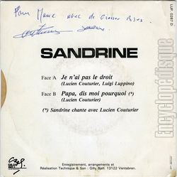 [Pochette de Je n’ai pas le droit (SANDRINE (5)) - verso]