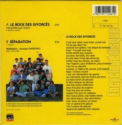 [Pochette de Gnial, mes parents divorcent (B.O.F.  Films ) - verso]