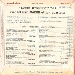[Pochette de Marino MARINI -  Dansons joyeusement, vol. 5  (Les FRANCOPHILES) - verso]