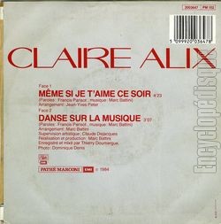 [Pochette de Mme si je t’aime ce soir (Claire ALIX) - verso]