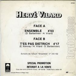[Pochette de Ensemble (Herv VILARD) - verso]