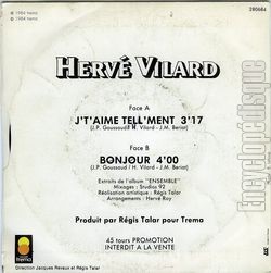 [Pochette de J’t’aime tell’ment (Herv VILARD) - verso]
