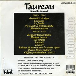 [Pochette de Ce que vous prdisent les astres - Taureau (21 avril - 20 mai) (Serge ARIAS) - verso]
