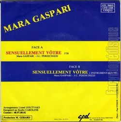 [Pochette de Sensuellement vtre (Mara GASPARI) - verso]