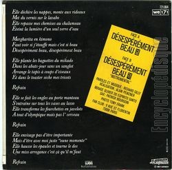 [Pochette de Dsesprment beau (Richard GILLY) - verso]