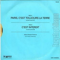 [Pochette de Paris, c’est toujours la terre (Laurent LENNE) - verso]