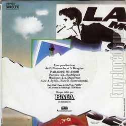 [Pochette de Paradise mi amor (LUNE DE MIEL) - verso]