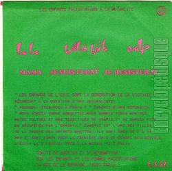 [Pochette de La rvolution palestinienne chante par ses enfants (Les ENFANTS PALESTINIENS  LA MUTUALIT) - verso]