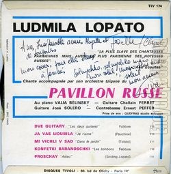 [Pochette de Dve guitary "Les deux guitares" (Ludmila LOPATO) - verso]