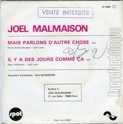 [Pochette de Mais parlons d’autre chose (Jol MALMAISON) - verso]