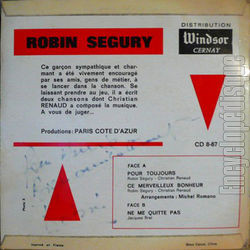 [Pochette de Pour toujours (Robin SEGURY) - verso]