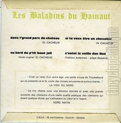 [Pochette de Dans l’grand parc du chteau (Les BALADINS DU HAINAUT) - verso]