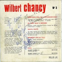 [Pochette de Sometimes I feel like a motherless child (Wilbert CHANCY) - verso]