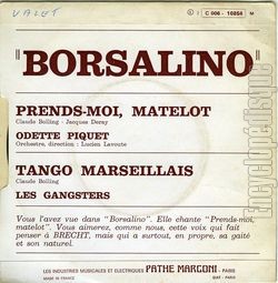 [Pochette de Borsalino (Odette PIQUET) - verso]