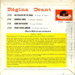 [Pochette de Un collier de tes bras (Regina GRANT) - verso]