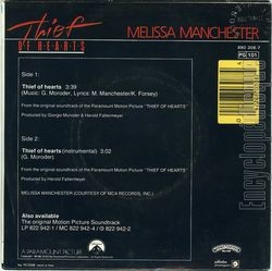 [Pochette de Thief of hearts (B.O.F.  Films ) - verso]