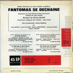 [Pochette de Fantomas se dchaine (B.O.F.  Films ) - verso]