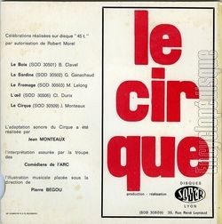 [Pochette de Le cirque - Clbration (Jean MONTEAUX) - verso]