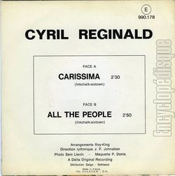 [Pochette de Carissima (Cyril REGINALD) - verso]