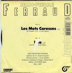 [Pochette de Les mots caresses (Jean-Pierre FERRAUD) - verso]