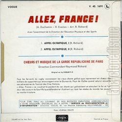 [Pochette de Allez France ! ( la gloire du rugby franais) (GARDE RPUBLICAINE) - verso]