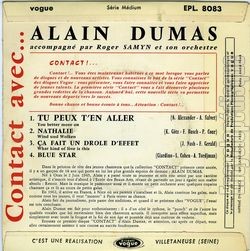 [Pochette de Tu peux t’en aller (Alain DUMAS) - verso]