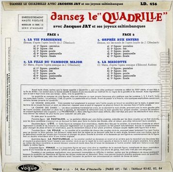 [Pochette de Dansez le quadrille (Jacques JAY (et ses joyeux saltimbanques)) - verso]