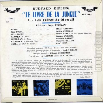 [Pochette de Le livre de la jungle - n 1 : Les frres de Mowgli (DICTION) - verso]