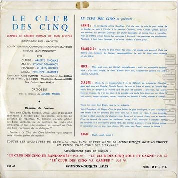 [Pochette de Le club des cinq vol. 1 (JEUNESSE) - verso]
