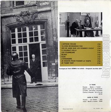 [Pochette de Les chansons d’Aragon chantes par Lo Ferr (Lo FERR) - verso]