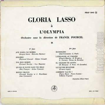 [Pochette de Le tour de chant de Gloria Lasso (Gloria LASSO) - verso]