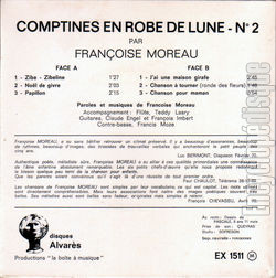 [Pochette de Comptines en robe de lune n 2 (Franoise MOREAU) - verso]