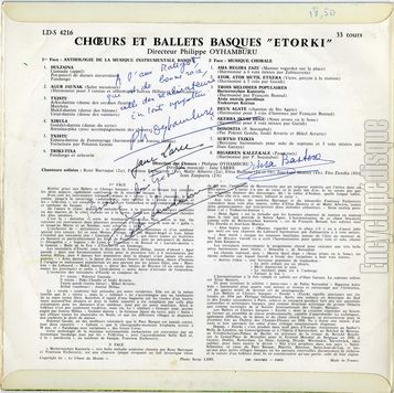 [Pochette de Chœurs et ballets basques (ETORKI) - verso]
