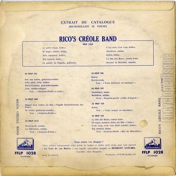 [Pochette de Le petit nuage (RICO’S CREOLE BAND) - verso]