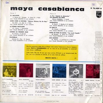 [Pochette de Maya Casabianca (Maya CASABIANCA) - verso]