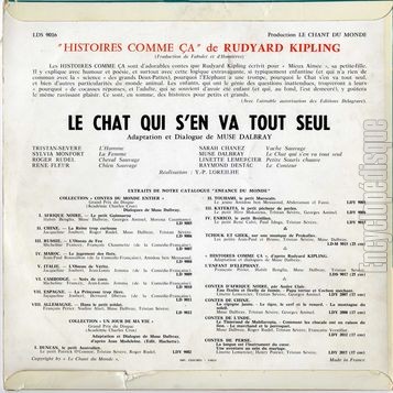 [Pochette de Le chat qui s’en va tout seul (DICTION) - verso]