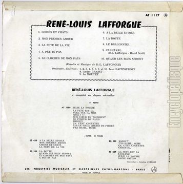 [Pochette de Chiens et chats (Ren-Louis LAFFORGUE) - verso]
