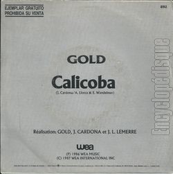 [Pochette de Calicoba (Promo Espagne) (GOLD) - verso]