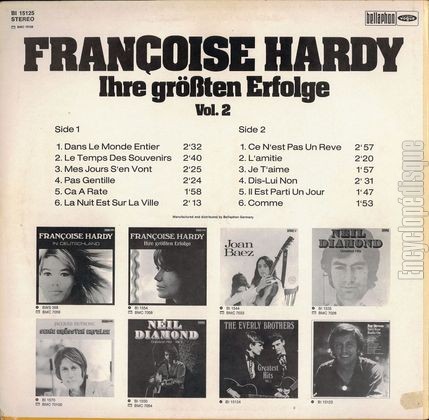[Pochette de Ihre grten Erfolge - vol. 2 (Franoise HARDY) - verso]