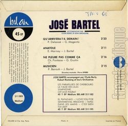[Pochette de Qu’arrivera-t-il demain ? (Jos BARTEL) - verso]