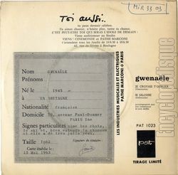 [Pochette de Je croyais t’oublier (GWENALE) - verso]
