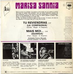 [Pochette de Tu reviendras "La compagnia" (Marisa SANNIA) - verso]
