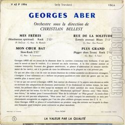 [Pochette de Mes frres (Georges ABER (Auteur-Compositeur)) - verso]