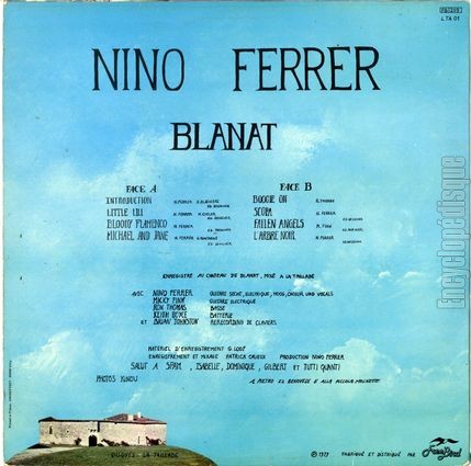 [Pochette de Blanat (Nino FERRER) - verso]