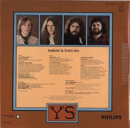 [Pochette de Madame la frontire (YS) - verso]
